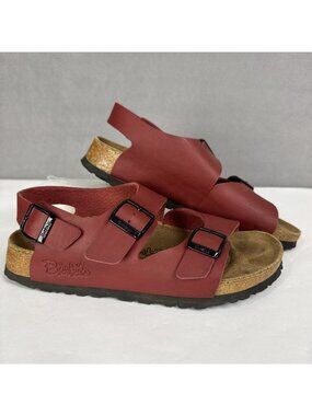 Birkenstock Birkis Women's Red Le Mans Birko Flor Sandals Size 38 US 7-7.5